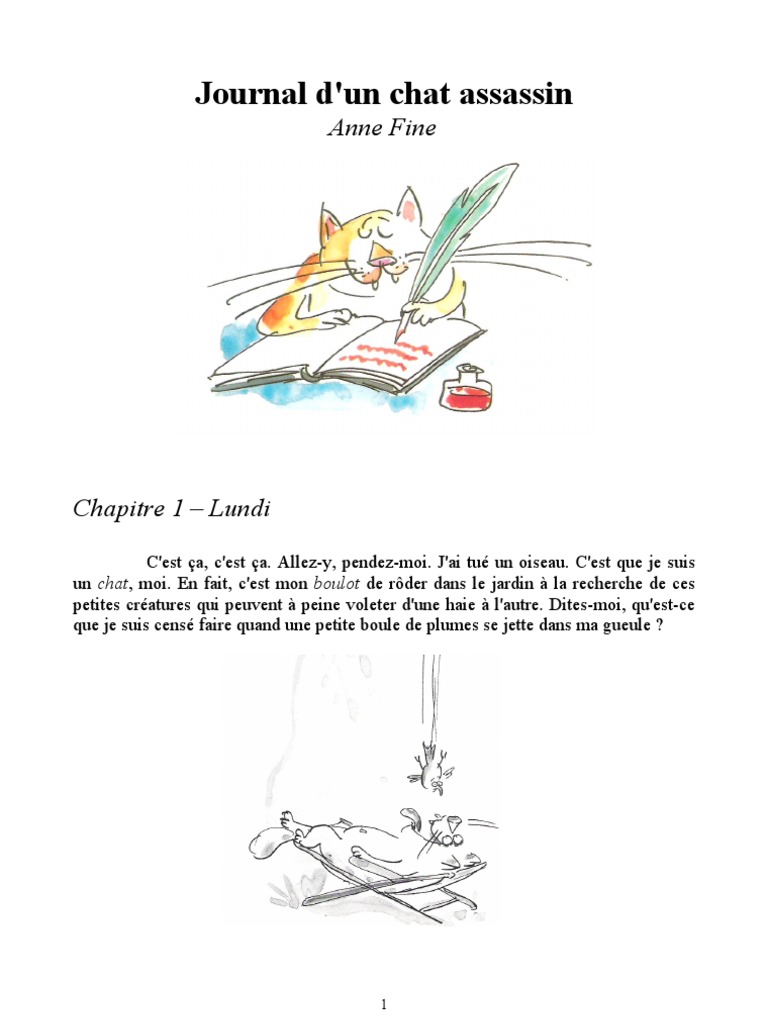 Journal D Un Chat Assassin Cm1 Pdf Journal Dun Chat Assassin | PDF | Chats | La nature