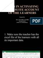 Steps in Activating The Gsuite Account of The Learners