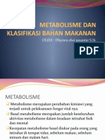 Metabolisme Dan Klasifikasi Bahan Makanan
