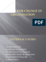Forces For Change in Organisation