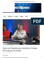 Nuevo Sonora - Quiero Ser Diputada para Reivindicar El Trabajo Del Congreso - Ely Sallard