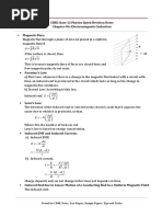 CBSE Class-12 Physics Quick Revision Notes Chapter-06: Electromagnetic Induction Magnetic Flux