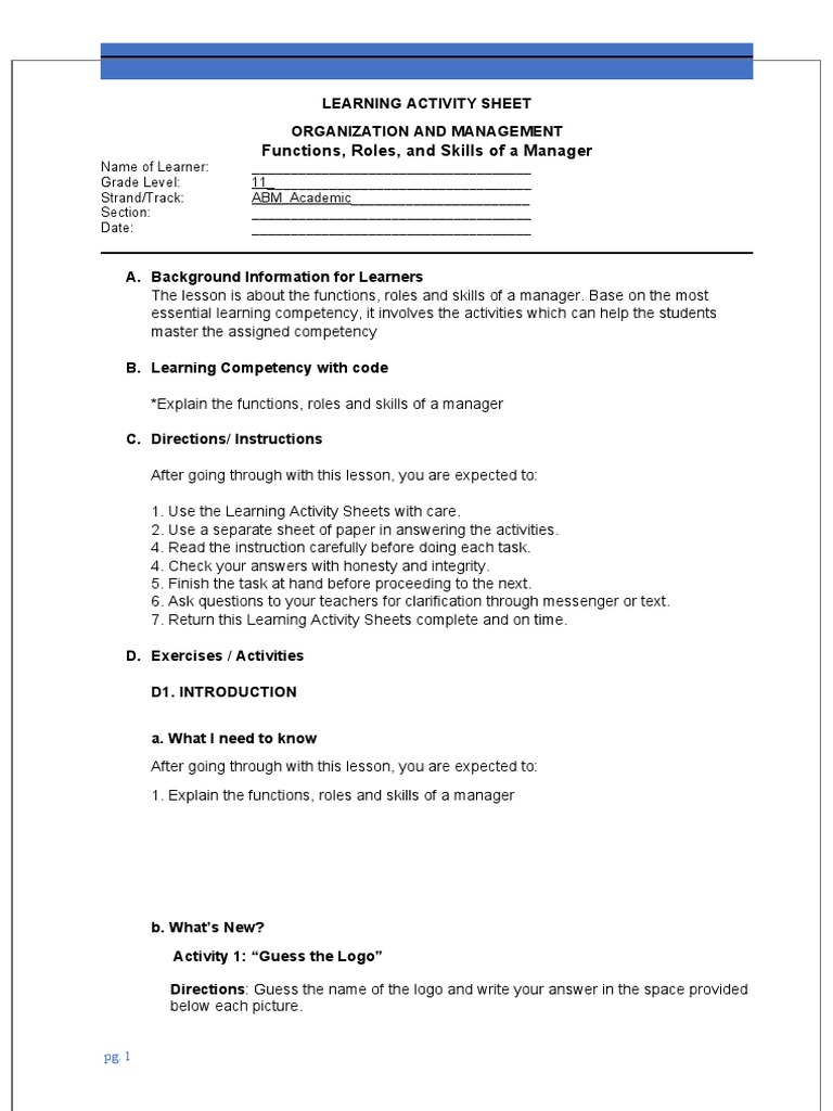 Functions, Roles, and Skills of A Manager | PDF | Poetry | Leadership