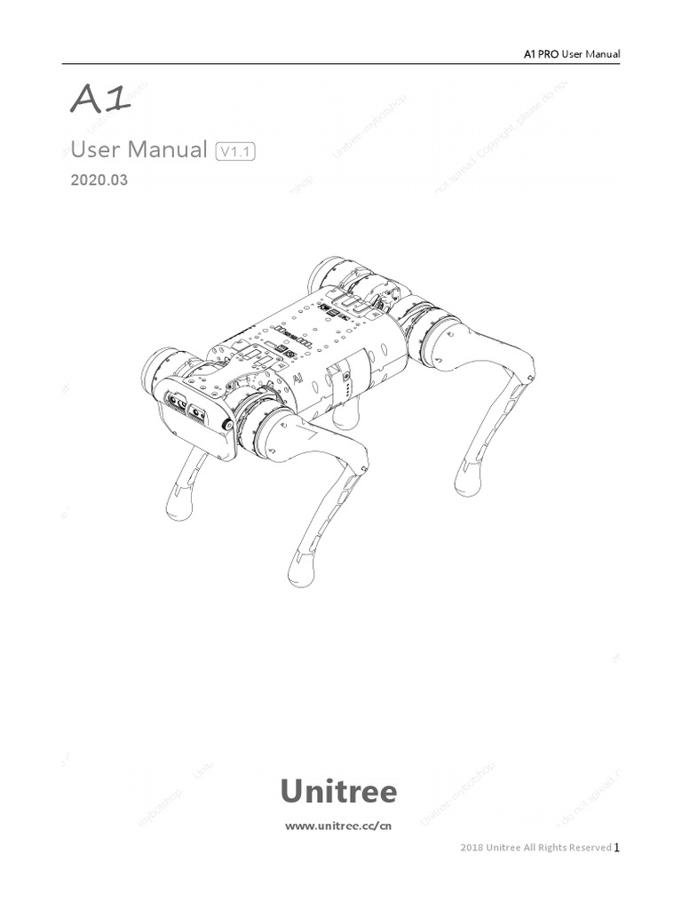 Unitree A1 User Manual v1.0 PDF Battery Charger Rechargeable Battery