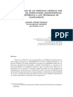 La Culpabilidad de Las Personas Jurídicas Por La Comisión de Infracciones Administrativas