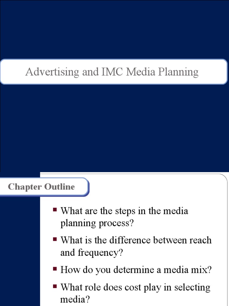 Advertising and IMC Media Planning | PDF | Mass Media | Media Analysis