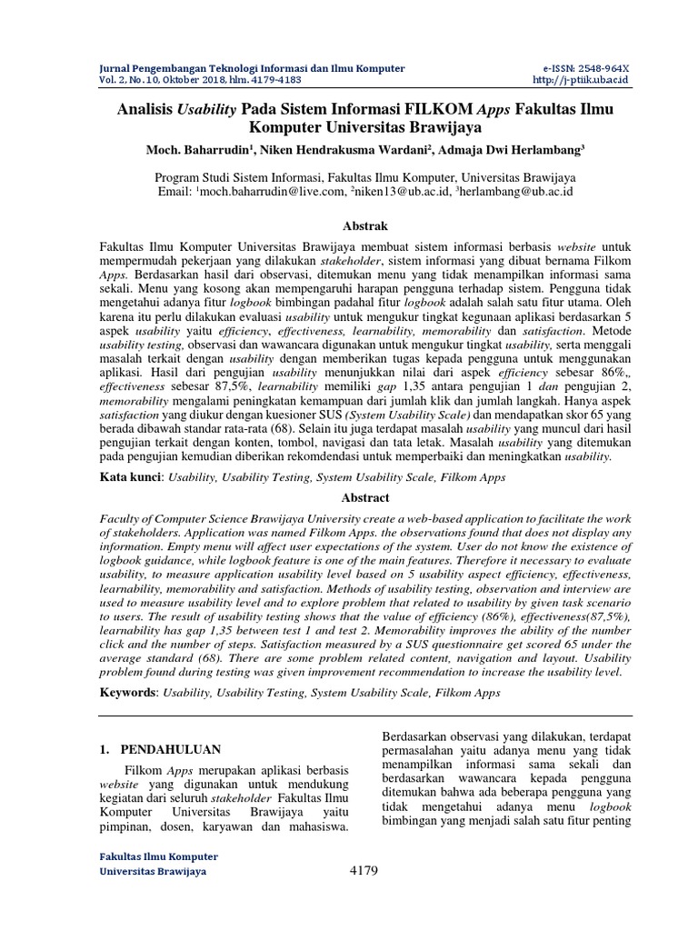 Usability Filkom Apps Analysis | PDF