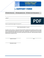 Financial Support Form: Tuition & Fees Only Living Expenses Only Tuition, Fees & Living Expenses