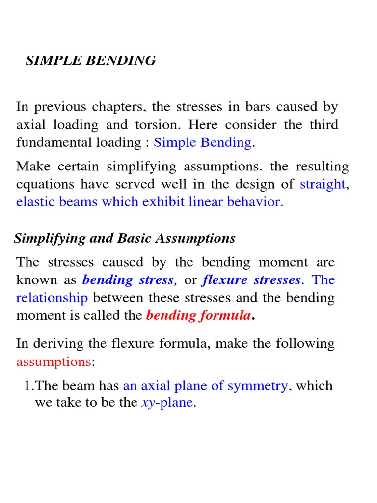 Derivation of the Flexure Formula for Simple Bending of Beams Based on