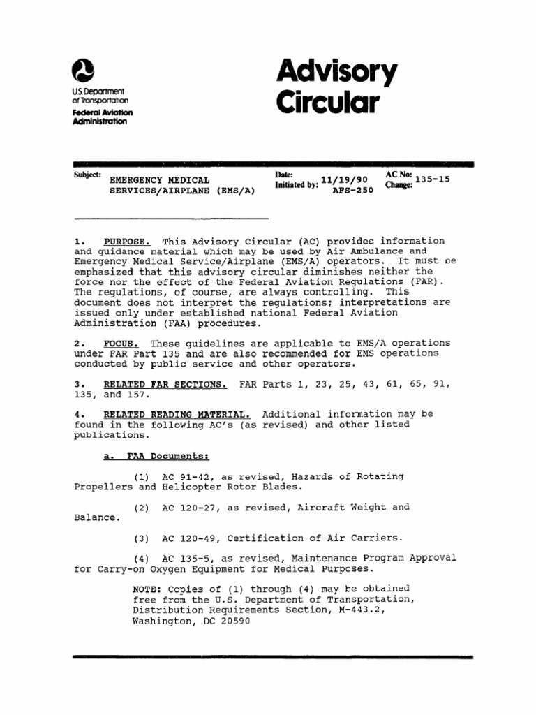 Ac 135-15 | PDF | Emergency Medical Services | Federal Aviation ...