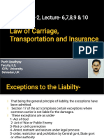 Unit-1 Part-2, Lecture - 6,7,8,9 & 10: Law of Carriage, Transportation and Insurance