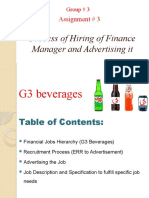 Process of Hiring of Finance Manager and Advertising It: Assignment # 3