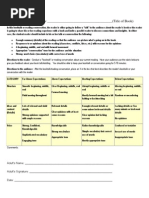 Book Talk Rubric 1 Page