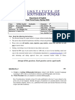 Department of English Final-Term Exam, (Spring 2020) : Attempt All The Questions. Each Question Carries Equal Marks