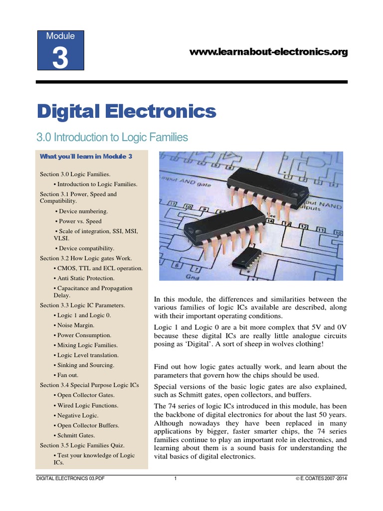 Digital Electronics Module 03 PDF Logic Gate Cmos