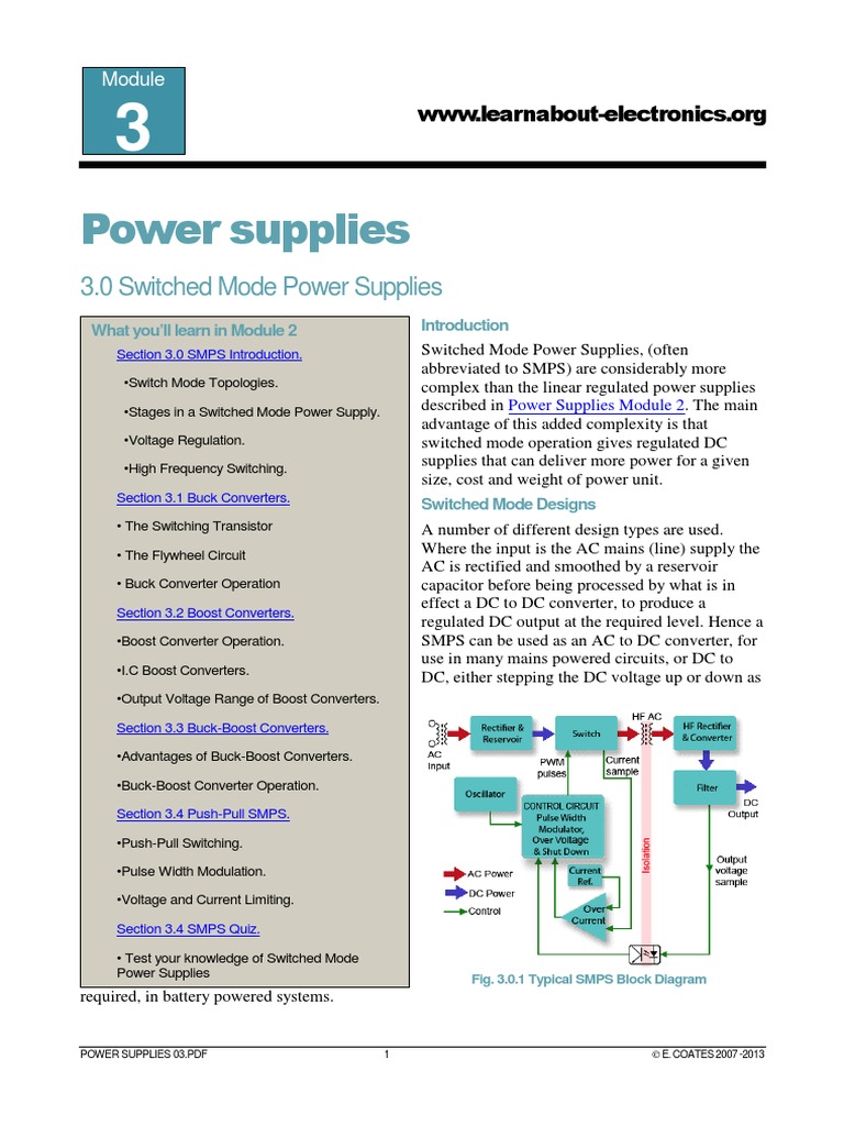 New Control Unit for SMPS Explained | PDF | Rectifier | Power Supply