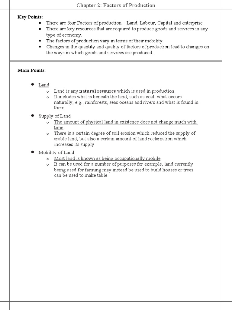 Understanding Factors of Production | PDF | Labour Economics | Factors ...