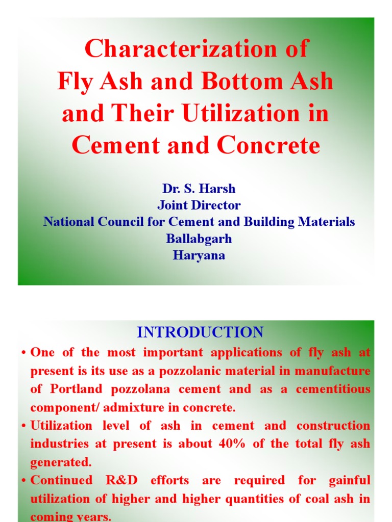 Characterization of Flyash and Bottom Ash and Their Utilization in