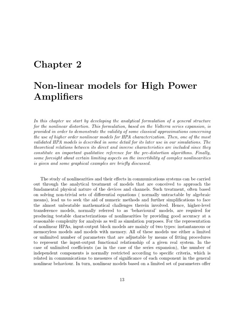 Models For High Power Amplifiers PDF Distortion