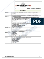 Syllabus: Class - LL.B (HONS.) IV SEM. Subject - Principles of Taxation Law