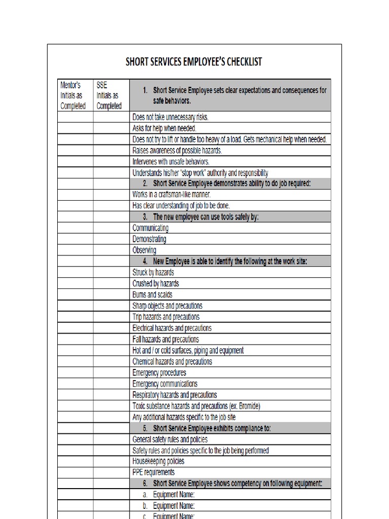 SSE Checklist | PDF