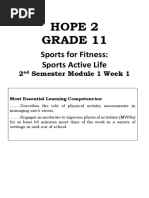 Hope 2 Grade 11: Sports For Fitness: Sports Active Life