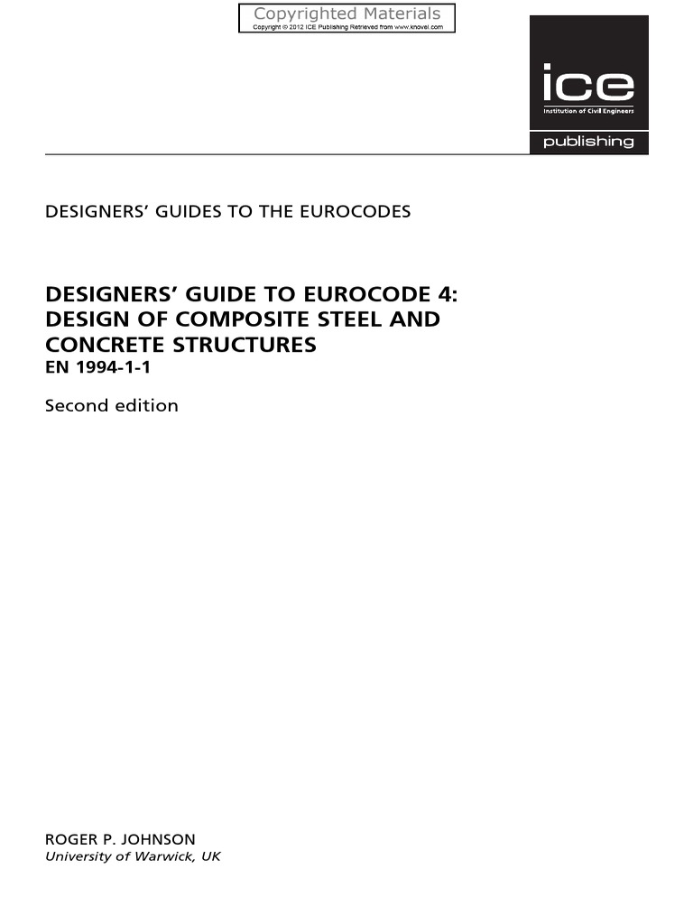 Designer's Guide To EUROCODE 4 | PDF | Bending | Beam (Structure)