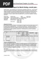 Project Status Report For Month Ending-Watermark