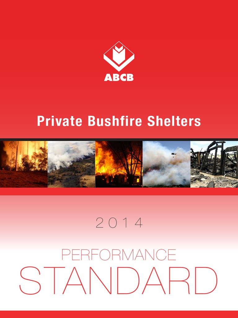 Performance Standard Private Bushfire Shelters PDF Wildfire Fires