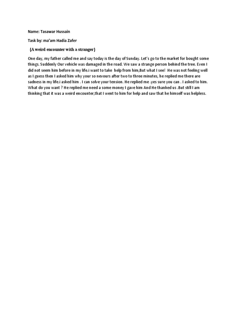 A Weird Encounter with a Stranger | PDF