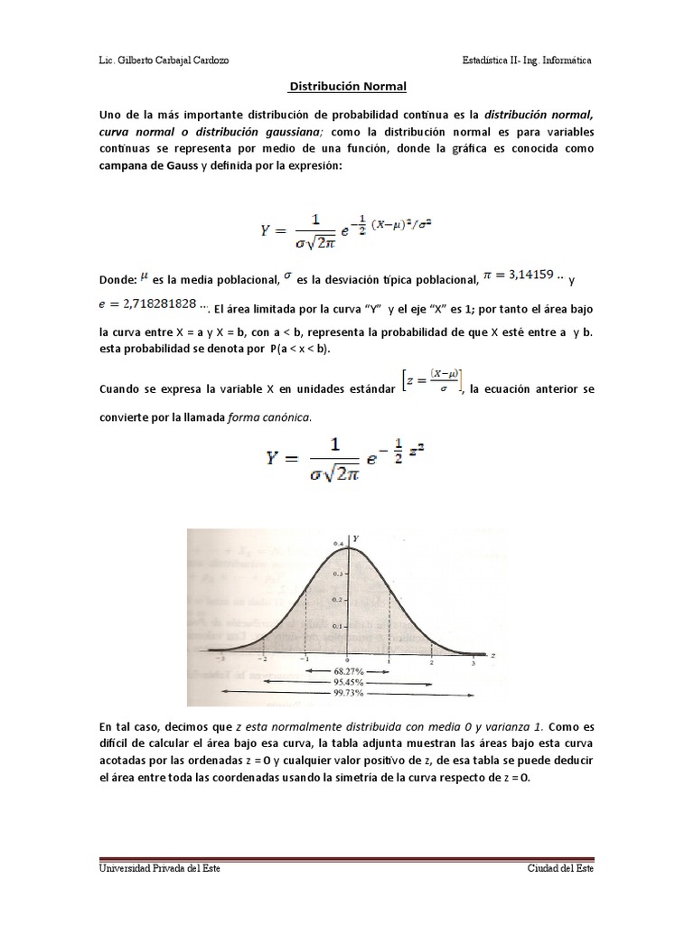 Distribución Normal | PDF | Distribución normal | Enseñanza de matemática