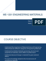 ME 1201 Engineering Materials: Engr. Mansoor Idrees Dawson Week 1