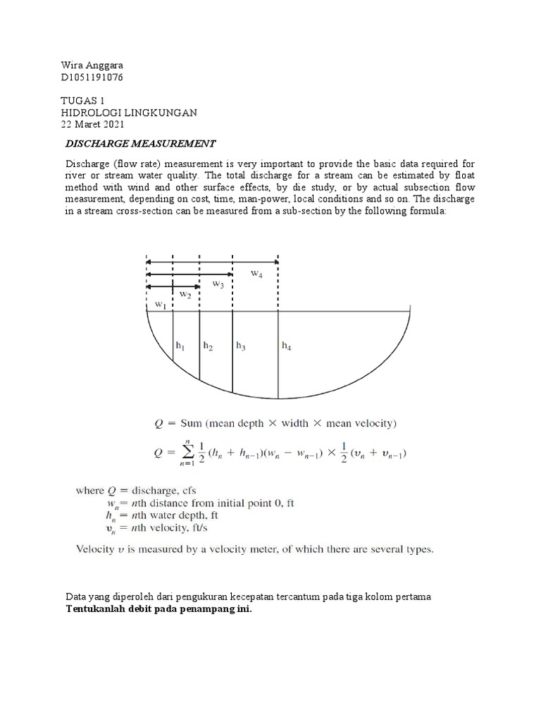 Discharge Measurement in Hydrology | PDF | Discharge (Hydrology ...