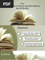 The Impact of DO 52 and RA 8190 On The MTB-MLE: Title