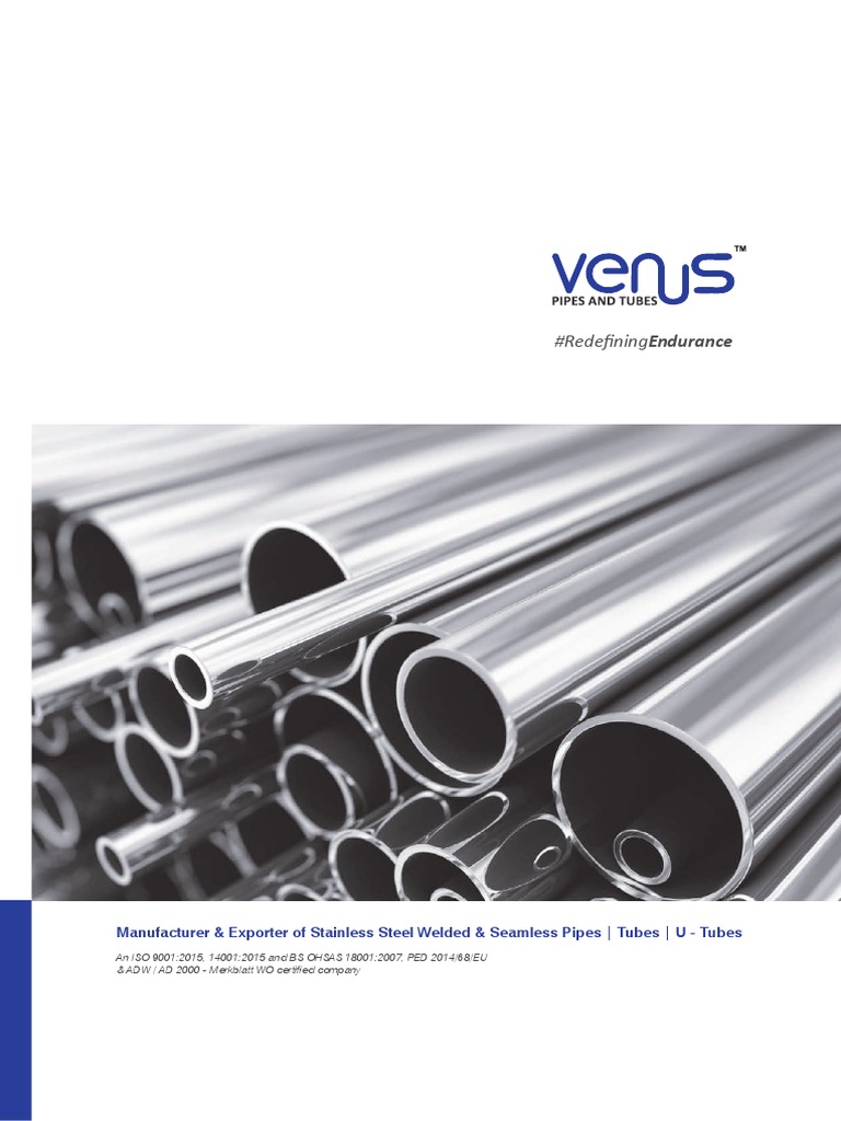 Venus Pipes Tubes Corporate Brochure PDF Stainless Steel Pipe (Fluid Conveyance)