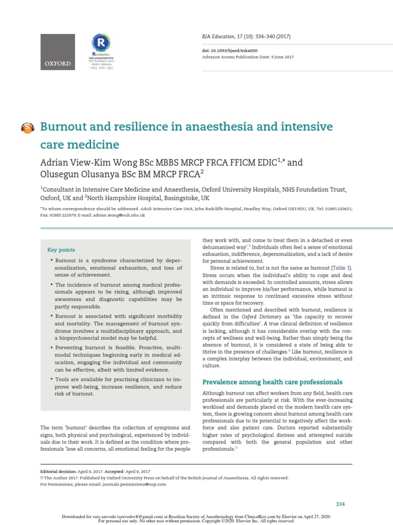 Burnout and Resilience | Download Free PDF | Occupational Burnout ...