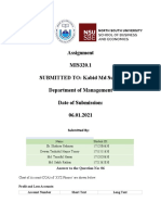 Assignment MIS320.1 SUBMITTED TO: Kabid MD Surid, Department of Management Date of Submission: 06.01.2021