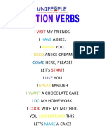 Verb Actions Sentences and Exercise