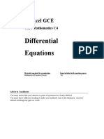 Differential Equations: Edexcel GCE