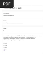 Thermodynamics Quiz Answers