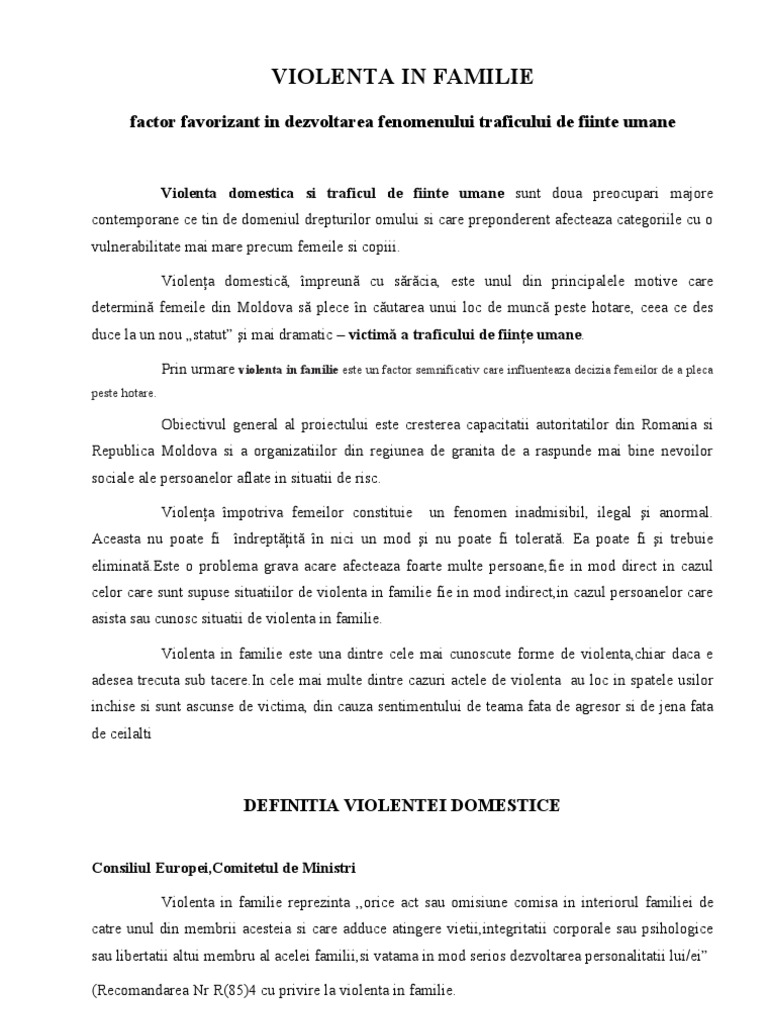Violenta Domestica Travicul De Fiinte Umane