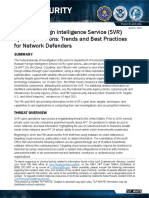 Russian Foreign Intelligence Service (SVR) Cyber Operations: Trends and Best Practices For Network Defenders