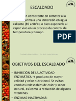 Objetivos del escaldado en frutas y hortalizas