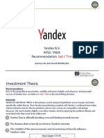 Yandex N.V. Nyse: Yndx Recommendation:: Sell / Trim