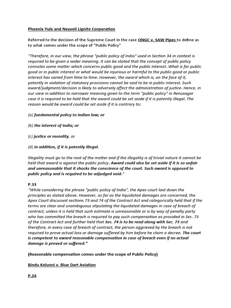 Referred To The Decision of The Supreme Court in The Case ONGC v. SAW