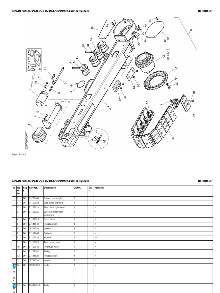 Crawler System Parts List | PDF | Screw | Equipment