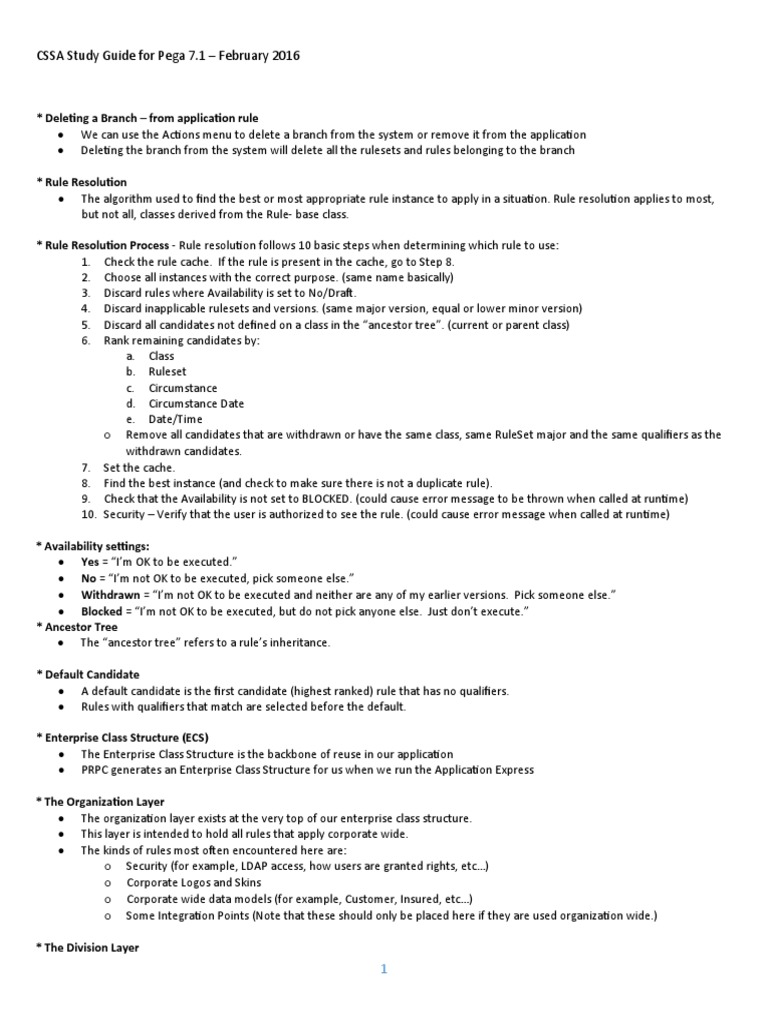Pega 7.1 CSSA Study Guide | PDF | Inheritance (Object Oriented ...