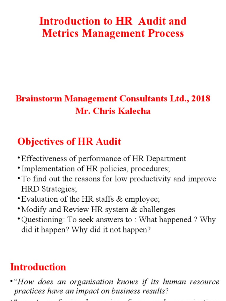 HR Audit & Metrics Management Guide | PDF | Human Resource Management ...