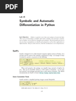 Symbolic and Automatic Di Erentiation in Python: Some Convenient Tools