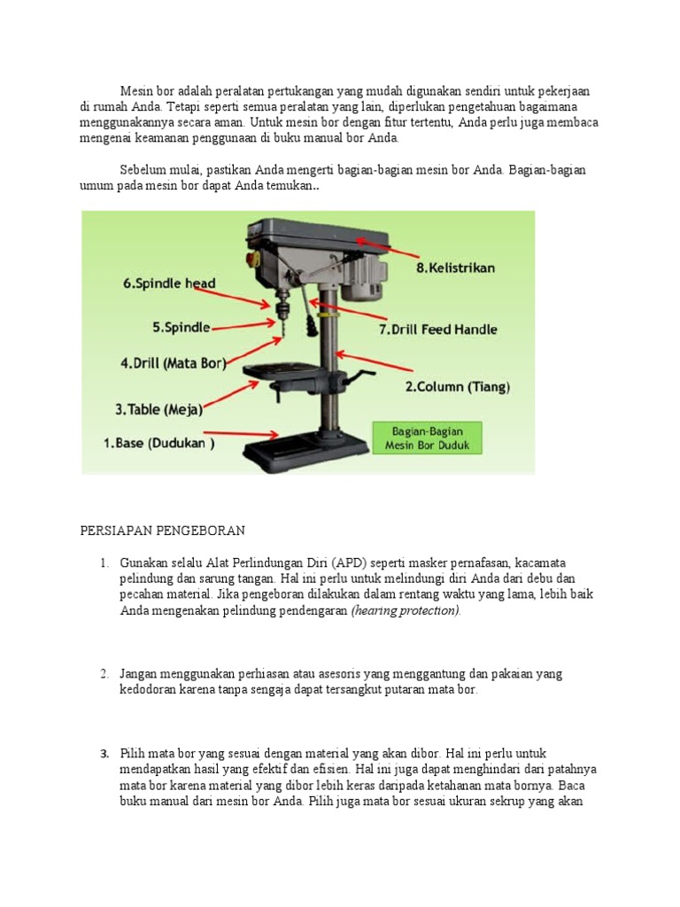 Pengeboran Mesin Bor Pdf